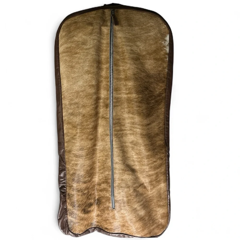 Gorgeous! Rare handmade cowhide garment bag.